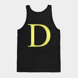 The Letter D in Shadowed Gold Tank Top